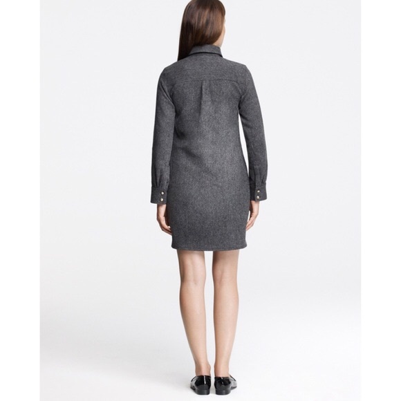 J. Crew Herringbone Wool Shirt Dress - Picture 3 of 8